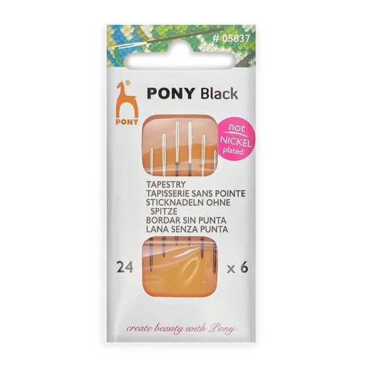 Pony Black Agujas de tapicería hipoalergénicas con ojo blanco - Image 3