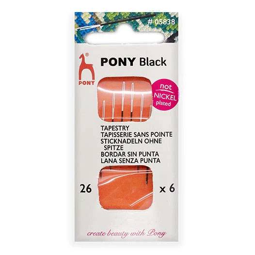 Pony Black Agujas de tapicería hipoalergénicas con ojo blanco - Image 5