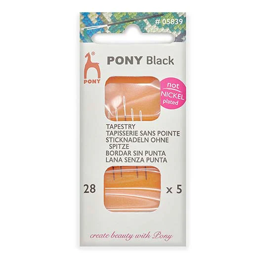 Pony Black Agujas de tapicería hipoalergénicas con ojo blanco - Image 6