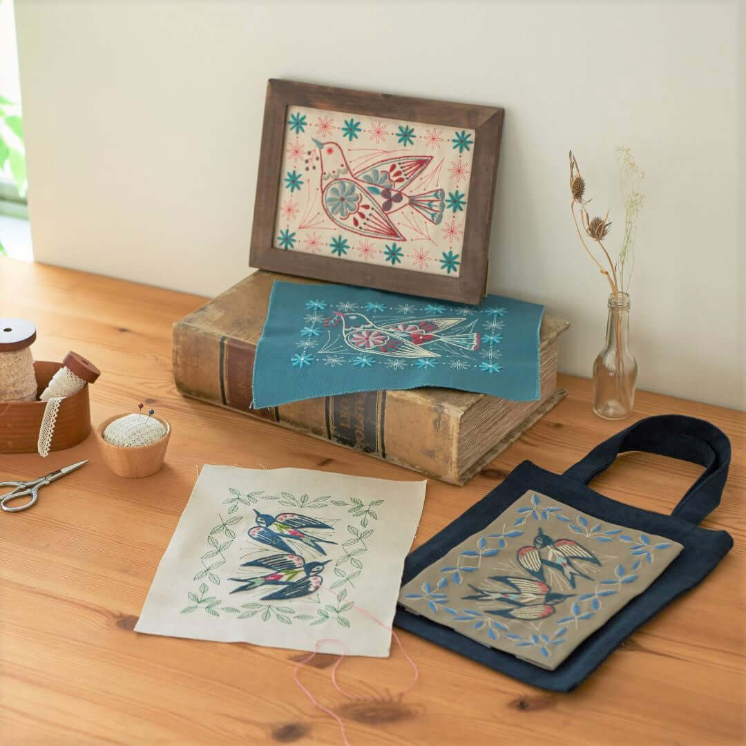 Kit de bordado "Golondrinas", diseñado por Alice Makabe para Cosmo - Image 5